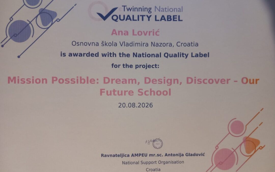 OZNAKA KVALITETE ZA E-TWINNING PROJEKT